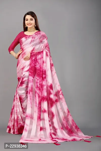 Beautiful Pink Art Silk Self Pattern Saree With Blouse Piece-thumb0
