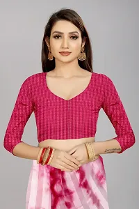 Beautiful Pink Art Silk Self Pattern Saree With Blouse Piece-thumb1