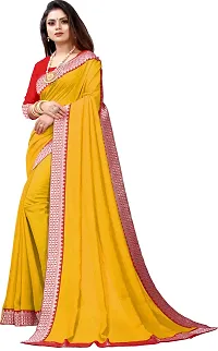Beautiful Yellow Georgette Embellished Saree With Blouse Piece-thumb3