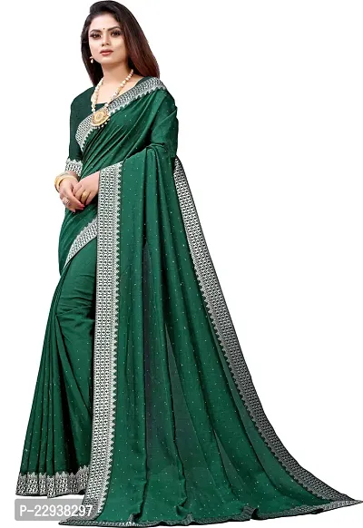 Beautiful Green Georgette Embellished Saree With Blouse Piece-thumb5