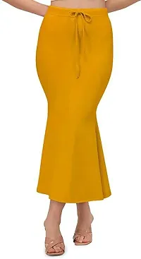 Reliable Yellow Cotton Blend Solid Stitched Petticoat For Women-thumb2