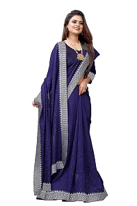 KHATUPATI CREATIONWomen's Diamond Work Vichitra Silk LightWeight Casual wear saree with Unstitched Blouse Piece (Wine)-thumb2