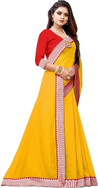 Beautiful Yellow Georgette Embellished Saree With Blouse Piece-thumb2