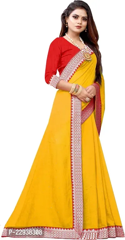 Beautiful Yellow Georgette Embellished Saree With Blouse Piece-thumb3