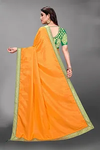 Beautiful Yellow Chiffon Solid Saree With Blouse Piece-thumb1