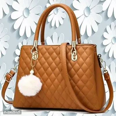 Stylish Brown Artificial Leather Solid Handbags For Women