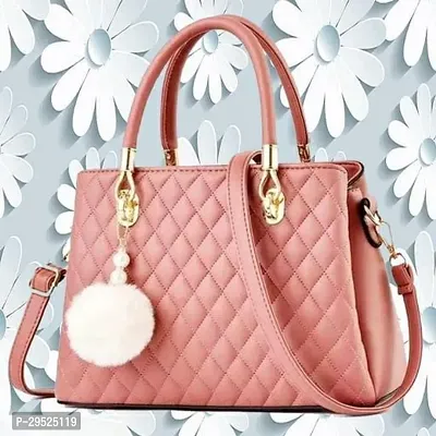 Stylish Pink Artificial Leather Solid Handbags For Women