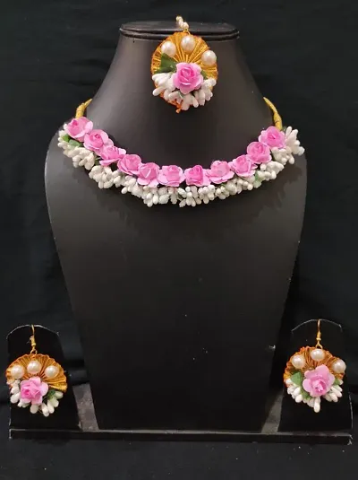 A2 Fashion Flower Jwellery set/Haldi Jwellery set For Wedding