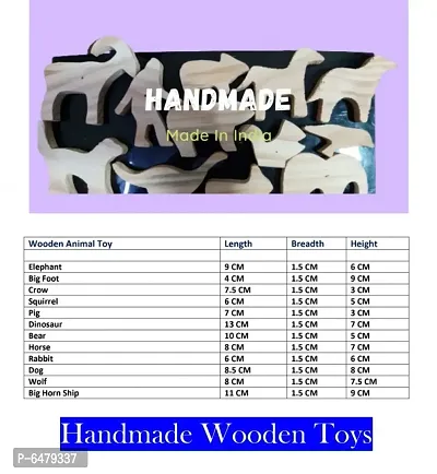 Handmade Wooden Animals Set of 12 Animals-thumb0