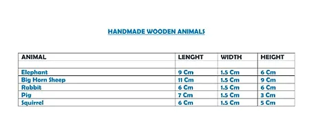 Handmade Wooden Animals Set of 5 Animals-thumb1