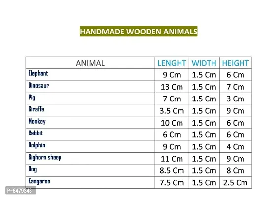 Handmade Wooden Animals Forshy; Children Set of 10 Animals Age Group 2+ Years-thumb2