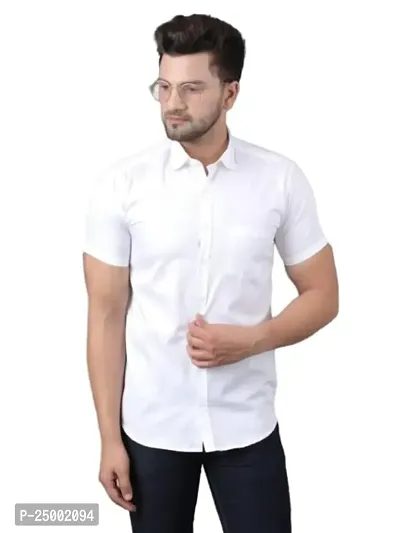 Reliable White Khadi Cotton Short Sleeves Casual Shirt For Men-thumb0