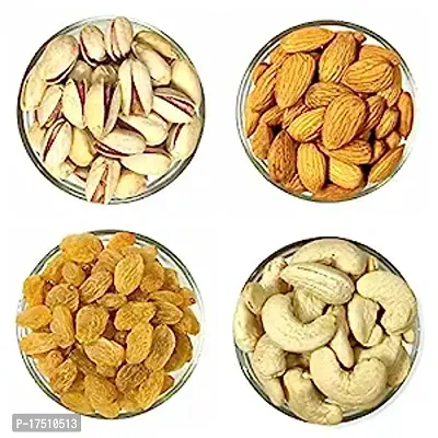Dry Fruits Combo Pack 400Gm,Pack Of 4 (Almonds 100Gm, Rands Pistachios 100Gm, Plain Cashews 100Gm, Raisins 100Gm),-thumb0