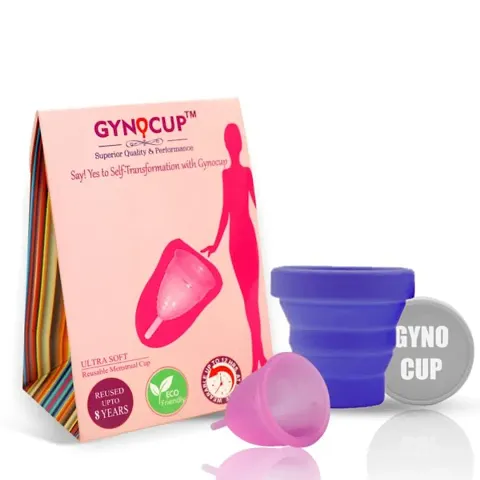 Best Quality Menstrual Cup And Sterilizing Container Microwave Friendly (Pink Large)