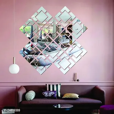 12 Attravacy Silver 3D Acrylic Mirror Wall Sticker Mirror for Wall Mirror Stickers for Wall Mirror Flexible Mirror3D Mirror Wall Stickers