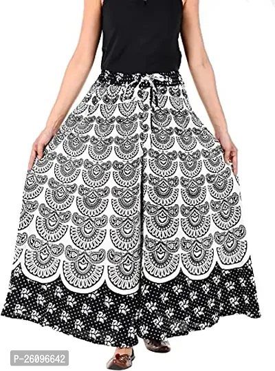 Stunning Multicoloured Cotton Printed Palazzo Skirts For Women-thumb0