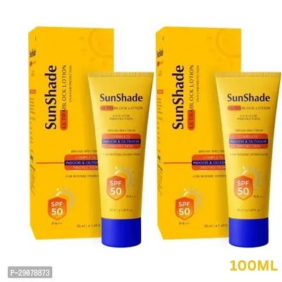 Leeford Sunscreen - SPF 50 PA+++ Sunshade Ultra Block Sunscreen Lotion| UVA + UVB  Broad Spectrum Protection  (100 ml)-thumb0