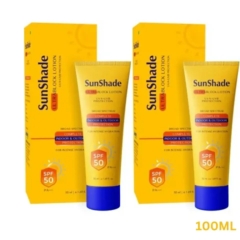 Leeford Sunscreen - SPF 50 PA+++ Sunshade Ultra Block Sunscreen Lotion| UVA + UVB  Broad Spectrum Protection  (100 ml)