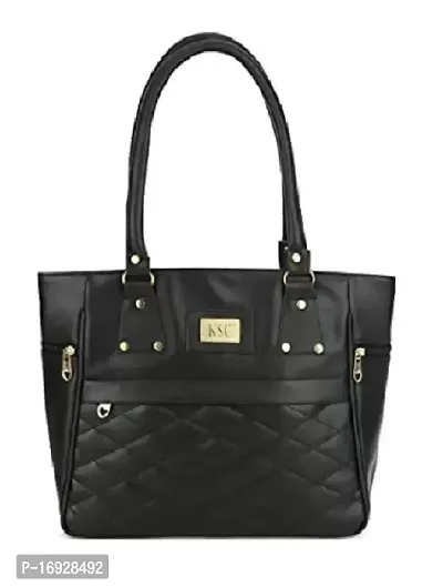 Stylish Black PU Solid Handbags For Women-thumb0