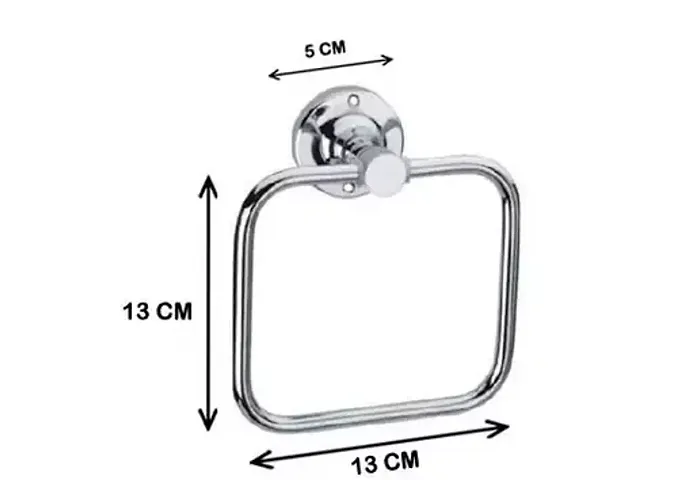 Cossimo Triangle Heavy Stainless Steel Towel Ring Holder With Flange (Pack Of 1) Vol 1
