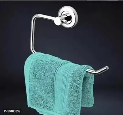 Towel Ring for Bathroom Napkin-Towel Hanger Wash Basin Bathroom Accessories, Standard Grade Stainless Steel  Silver Chrome-Half Square  Silver Towel Holder  Stainless Steel