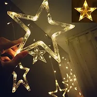 12 Stars LED Curtain String Lights with 8 Flashing Modes (Warm White)-thumb3