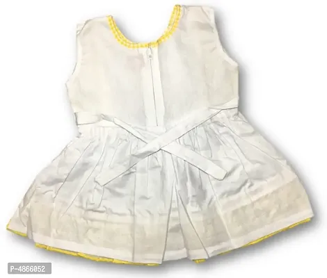 Elite Yellow Synthetic Self Pattern Frocks For Girls-thumb2