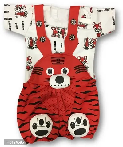 Toddler Choice Baby Girl Baby Boys Red Dungaree Set for Kids-thumb0