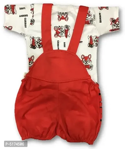Toddler Choice Baby Girl Baby Boys Red Dungaree Set for Kids-thumb2