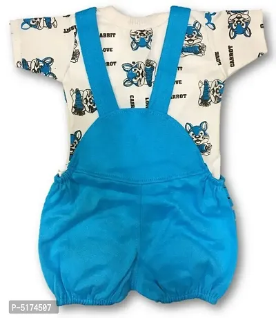 Toddler Choice Baby Girl Baby Boys Light Blue Dungaree Set for Kids-thumb2