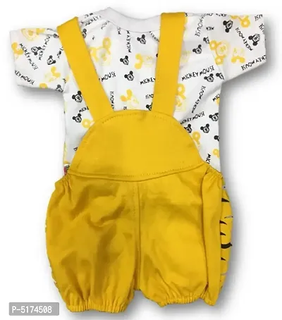 Toddler Choice Baby Girl Baby Boys Yellow Dungaree Set for Kids-thumb2