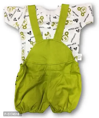 Toddler Choice Baby Girl Baby Boys Green Dungaree Set for Kids-thumb2