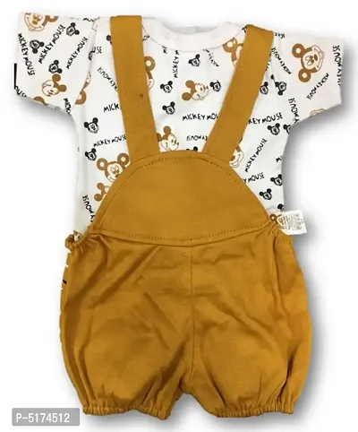 Toddler Choice Baby Girl Baby Boys Dark Yellow Dungaree Set for Kids-thumb2