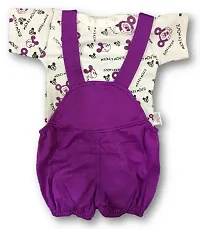 Toddler Choice Baby Girl Baby Boys Purple Dungaree Set for Kids-thumb1