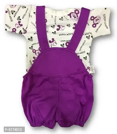 Toddler Choice Baby Girl Baby Boys Purple Dungaree Set for Kids-thumb2