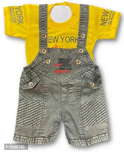 Toddler Choice Yellow Denim dungaree set for boys and girls 12-18 Months