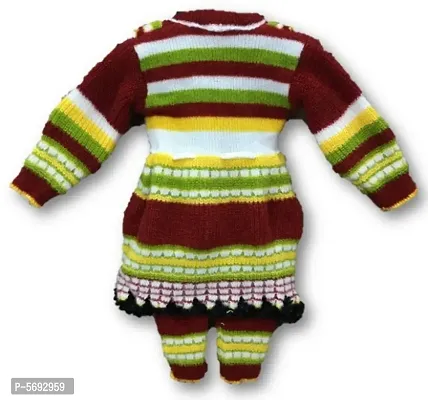 Toddler Choice 53D Maroon Color Girl Top and Bottom Thermal Wear Set 06-12 Months-thumb2