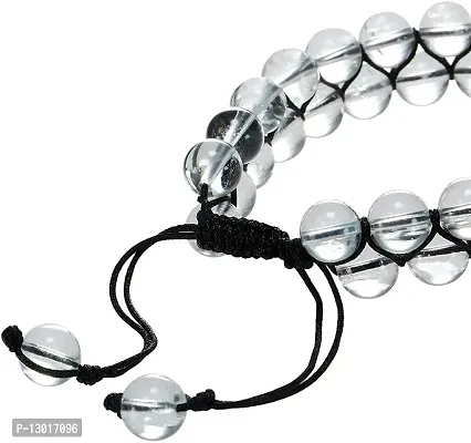 MAUTIK SADIWALA Natural Certified Clear Quartz Bracelet Double Layer Export Quality Energized Crystal Clear Quartz Bracelet 8mm Beads Size-thumb4