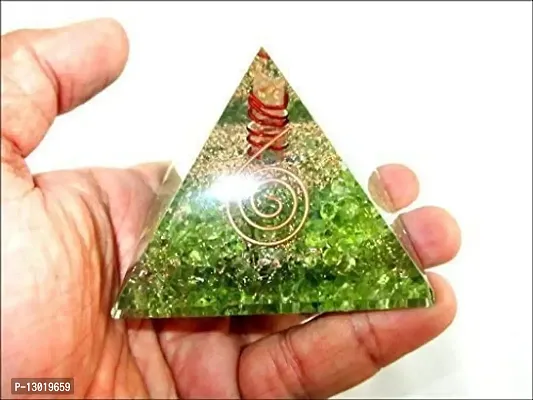 MAUTIK SADIWALA Peridot Pyramid, Money Attraction Peridot Pyramid, Orgonite Pyramid 50mm to 55mm Size-thumb2