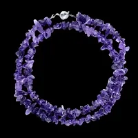 Natural Amethyst Chips Beads Necklace, 4mm-6mm Purple Amethyst Nuggets Necklace, Smooth Uncut Amethyst Nuggets Jewelry, Gift for Her-thumb1