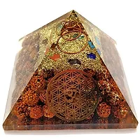 MAUTIK SADIWALA 7 Chakra Rudraksha Orgone Energy Generator Pyramid for Vastu Correction Orgonite Pyramids for Emf Protection 7 Chakra Rudraksha Orgone Pyramid AAA Quality-thumb1