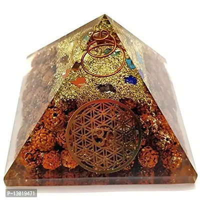 MAUTIK SADIWALA 7 Chakra Rudraksha Orgone Energy Generator Pyramid for Vastu Correction Orgonite Pyramids for Emf Protection 7 Chakra Rudraksha Orgone Pyramid AAA Quality-thumb2