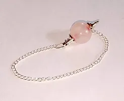 Rose Quartz Stone Ball Chain Pendulum, Rose Quartz Crystal Pendulum, AAA Quality Rose Quartz Pendulum-thumb4