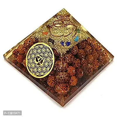 MAUTIK SADIWALA 7 Chakra Rudraksha Orgone Energy Generator Pyramid for Vastu Correction Orgonite Pyramids for Emf Protection 7 Chakra Rudraksha Orgone Pyramid AAA Quality