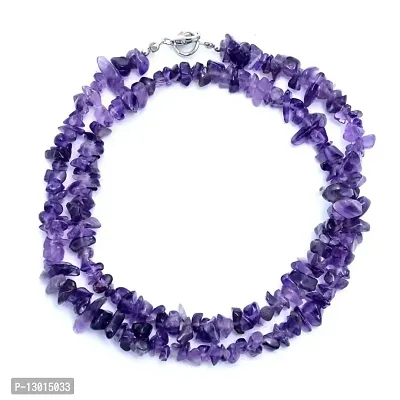 Natural Amethyst Chips Beads Necklace, 4mm-6mm Purple Amethyst Nuggets Necklace, Smooth Uncut Amethyst Nuggets Jewelry, Gift for Her-thumb0