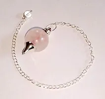 MAUTIK SADIWALA Rose Quartz Stone Ball Chain Pendulum, Rose Quartz Crystal Pendulum, AAA Quality Rose Quartz Pendulum-thumb2