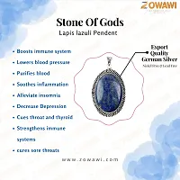 MAUTIK SADIWALA Natural Lapis Lazuli Pendant In German Silver AAA Quality For Men and Women-thumb1