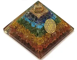 MAUTIK SADIWALA Handmade Geometric Pyramid Made with Seven Chakra Crystal, 7 Chakras, 7 Chakra Pyramid AAA Quality-thumb1