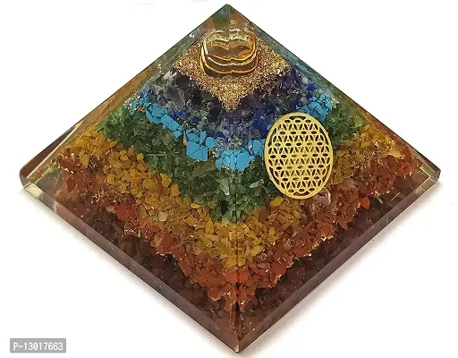 MAUTIK SADIWALA Handmade Geometric Pyramid Made with Seven Chakra Crystal, 7 Chakras, 7 Chakra Pyramid AAA Quality-thumb2