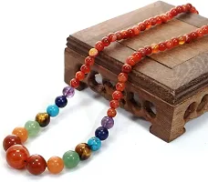 7 Chakra Stones beads Necklace Gemstone Pendant Energy Healing Crystal Necklace for women girl 20 inches gift-thumb3